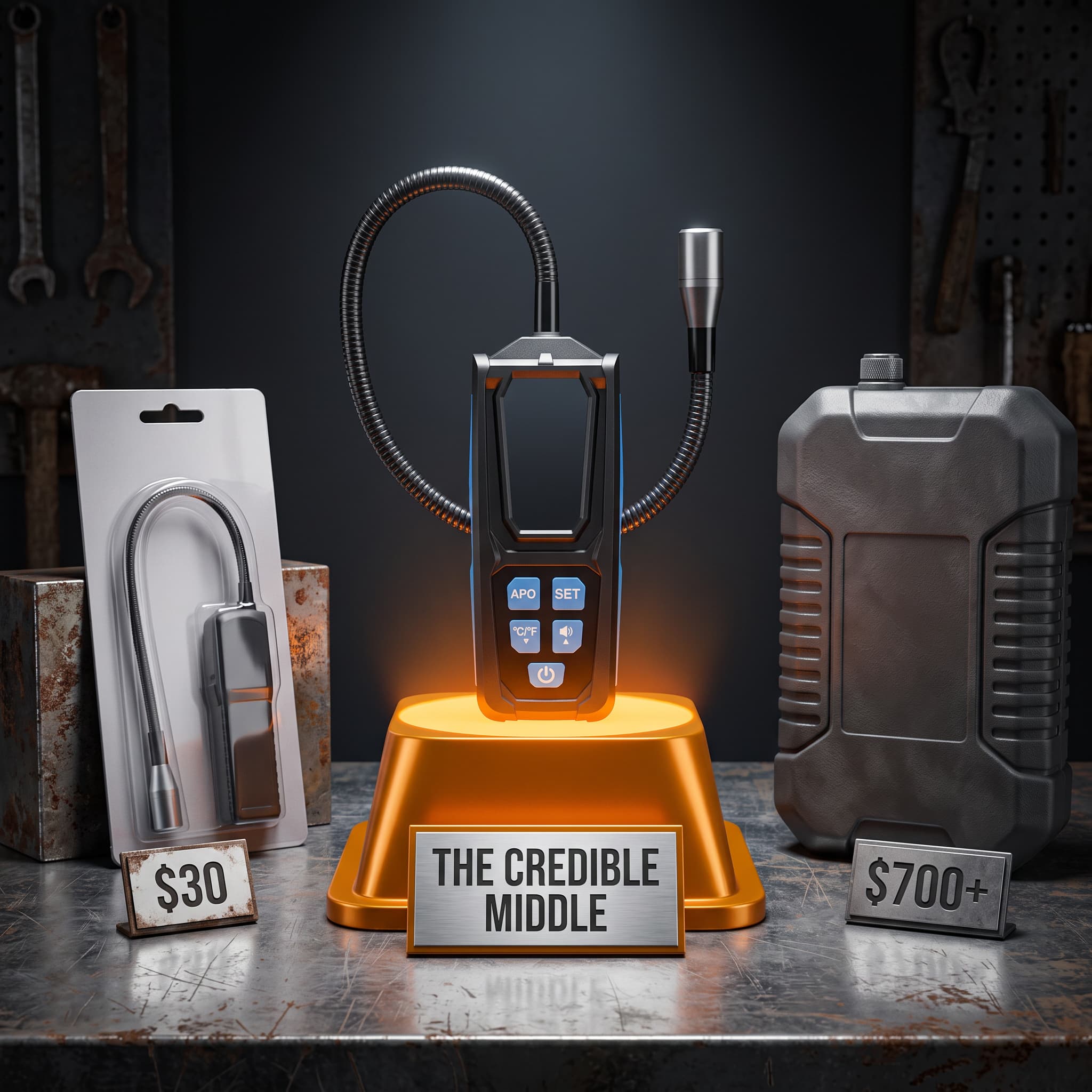 The credible middle: Vavren at $99 between a $30 cheap sniffer and a $700-plus pro unit
